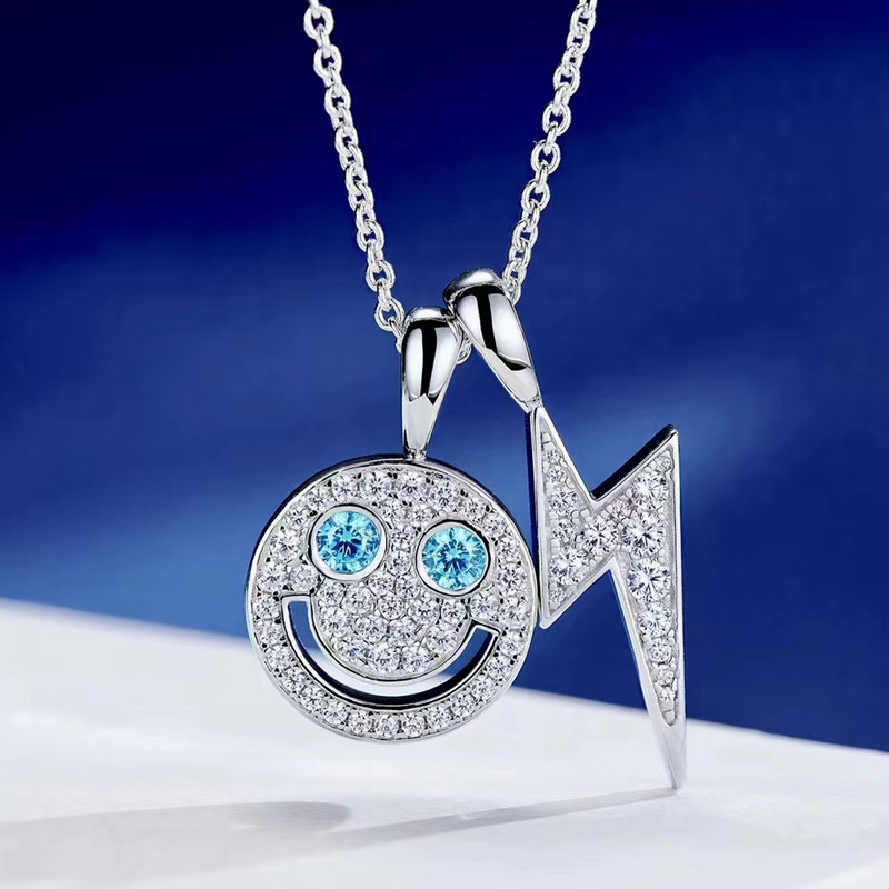 Smile Lightning 925 Silver Gold Plated Collarbone Necklace - Eternelle.shop