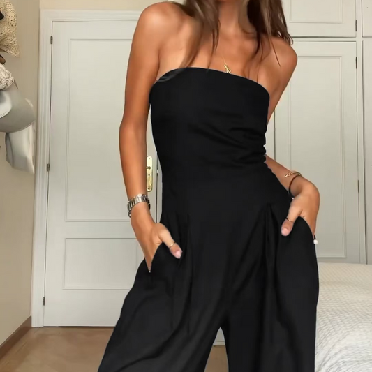 Women's Pocket Strapless Jumpsuit