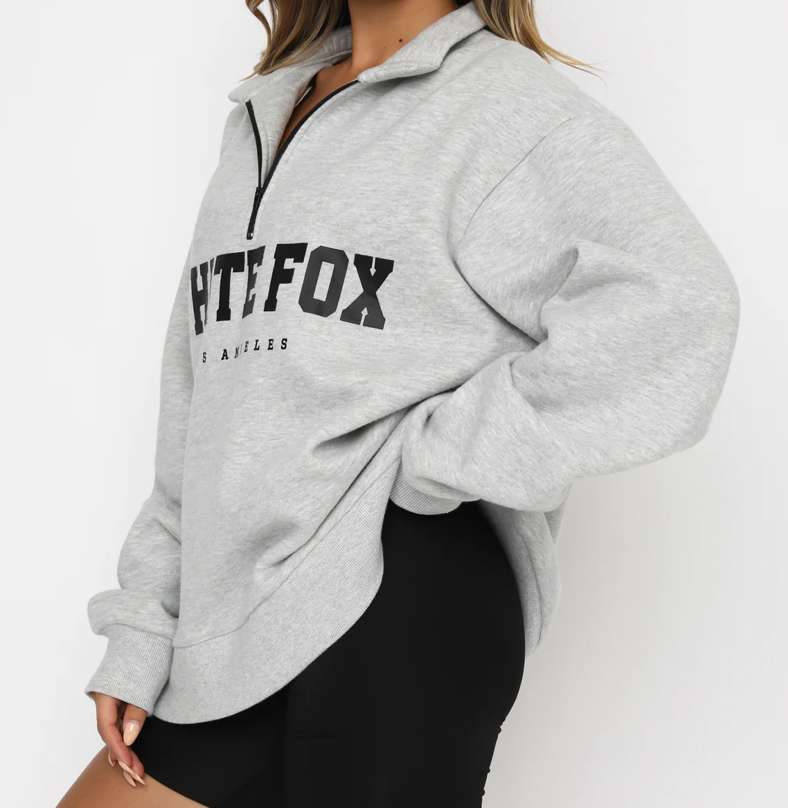 High Standard White Fox Zip Front Sweater - Eternelle.shop