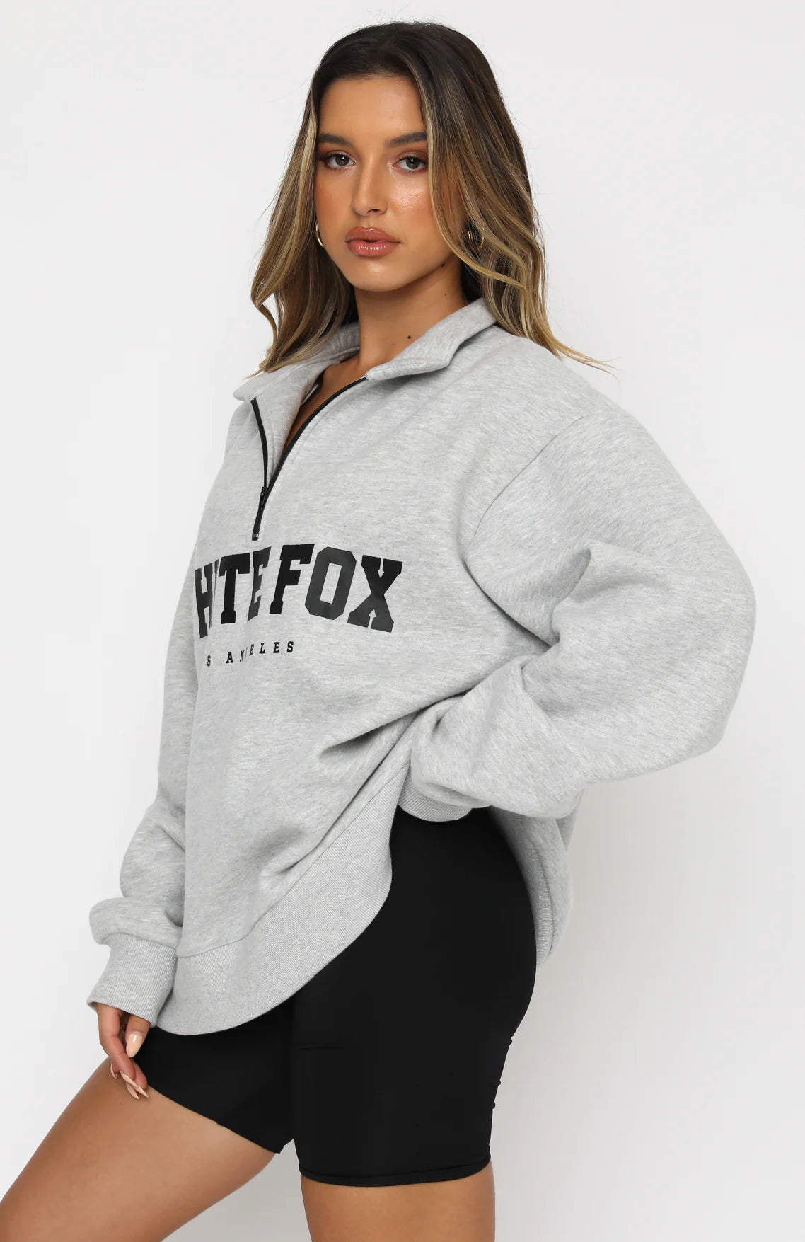 High Standard White Fox Zip Front Sweater - Eternelle.shop