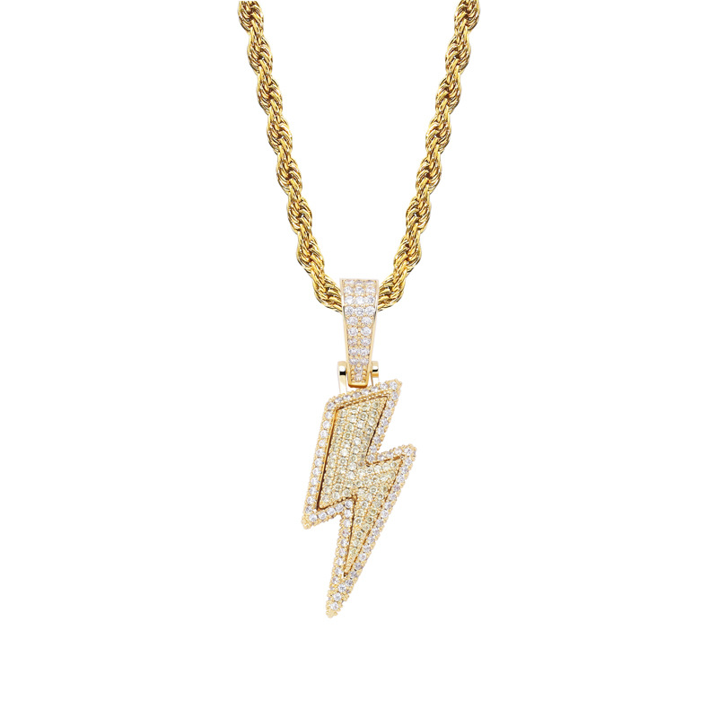 Explosive Lightning Pendant Zirconia Personalized Hip Hop Hipster Necklace - Eternelle.shop