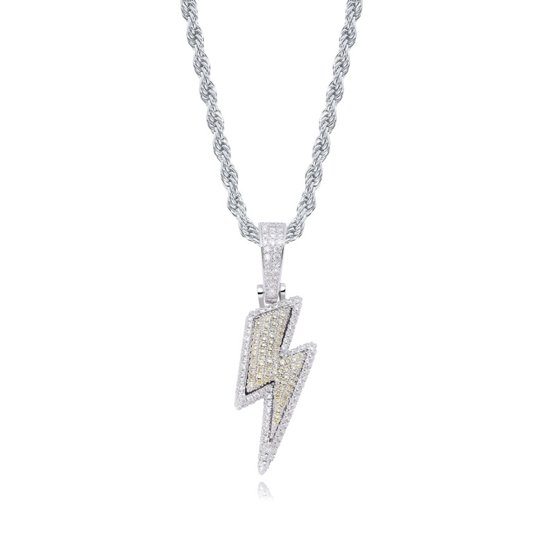 Explosive Lightning Pendant Zirconia Personalized Hip Hop Hipster Necklace - Eternelle.shop