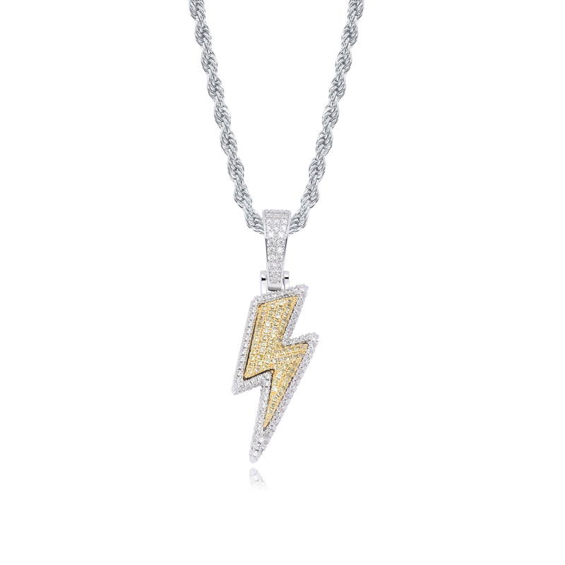 Explosive Lightning Pendant Zirconia Personalized Hip Hop Hipster Necklace - Eternelle.shop