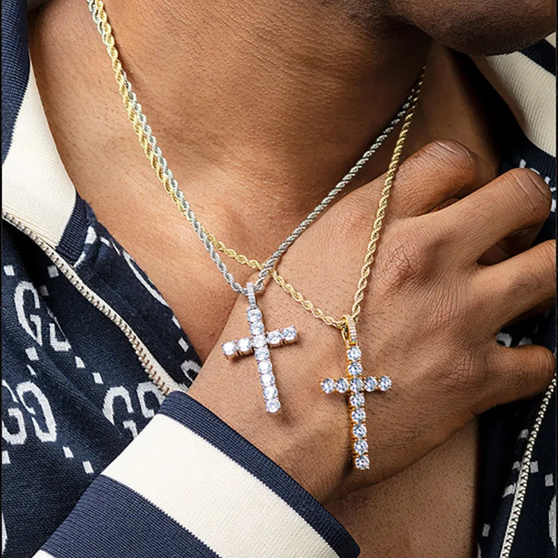 Versatile Premium Light Luxury Pendant  Hip-Pop Cross Necklace - Eternelle.shop