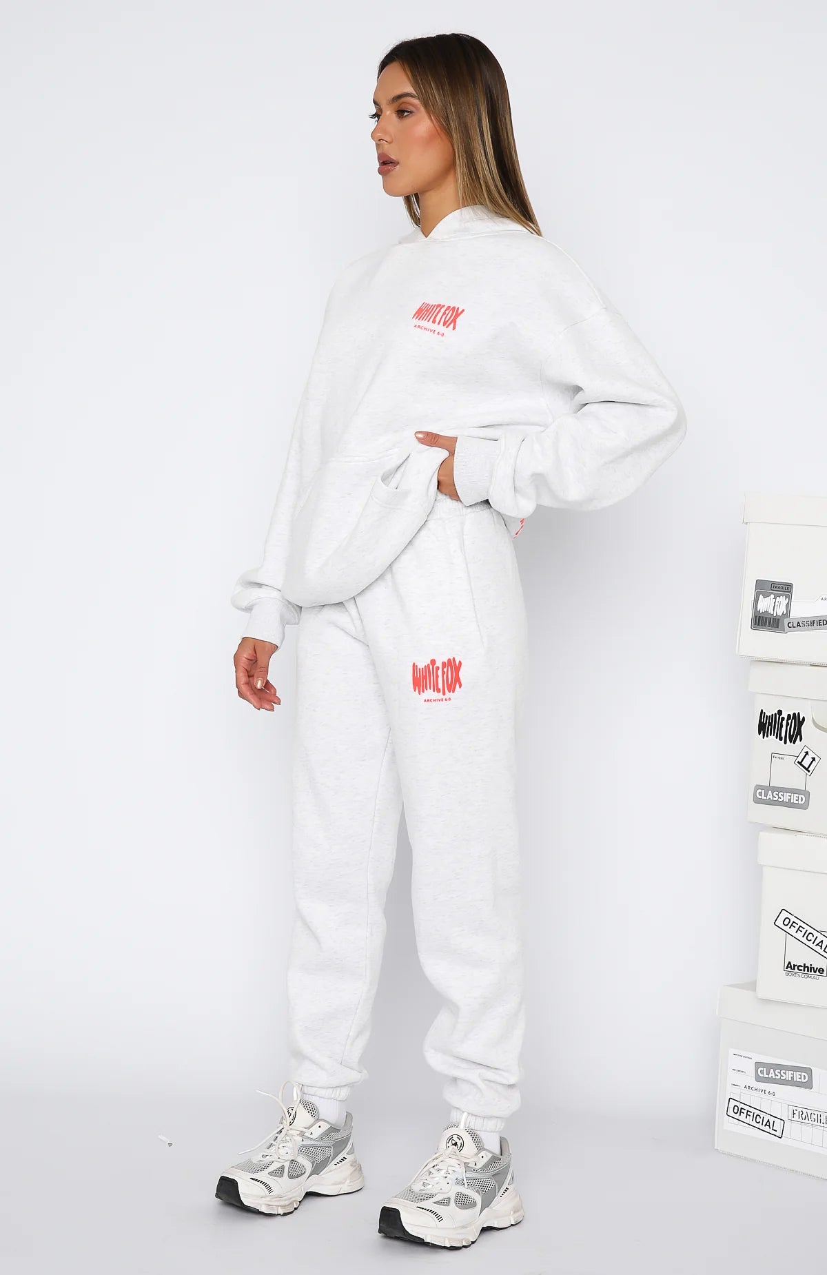 High Quality White fox-Archive 6.0 Oversized Hoodie and Sweatpants - Eternelle.shop