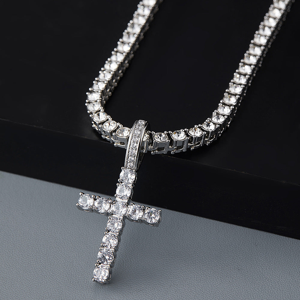 Versatile Premium Light Luxury Pendant  Hip-Pop Cross Necklace - Eternelle.shop