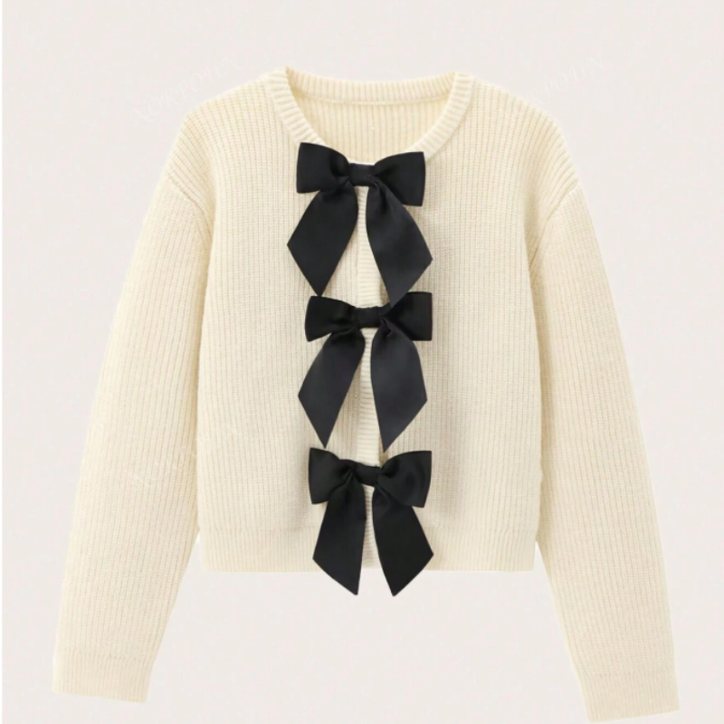 Knitted Bow Cardigan