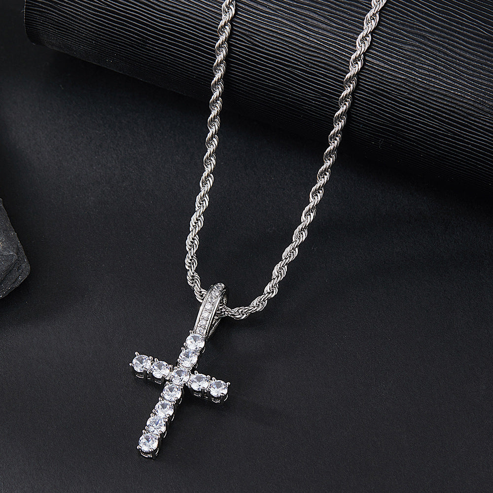 Versatile Premium Light Luxury Pendant  Hip-Pop Cross Necklace - Eternelle.shop