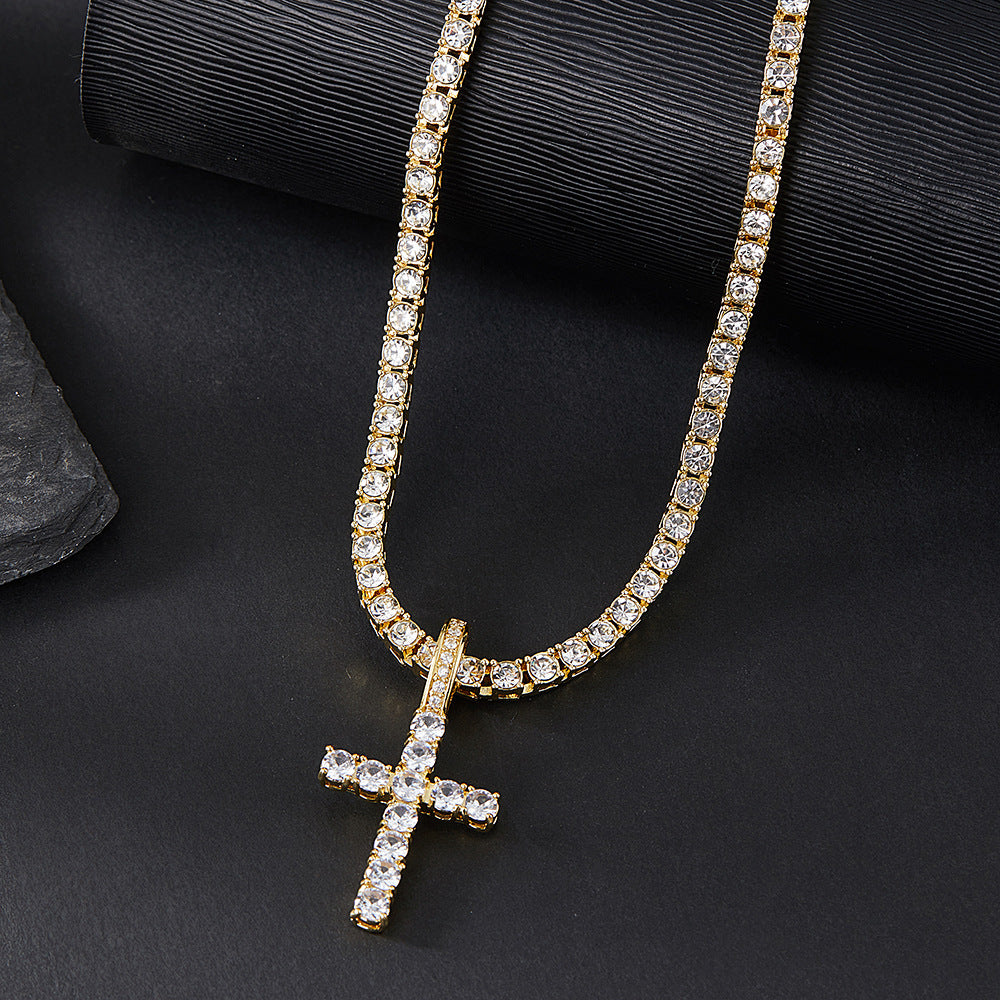 Versatile Premium Light Luxury Pendant  Hip-Pop Cross Necklace - Eternelle.shop