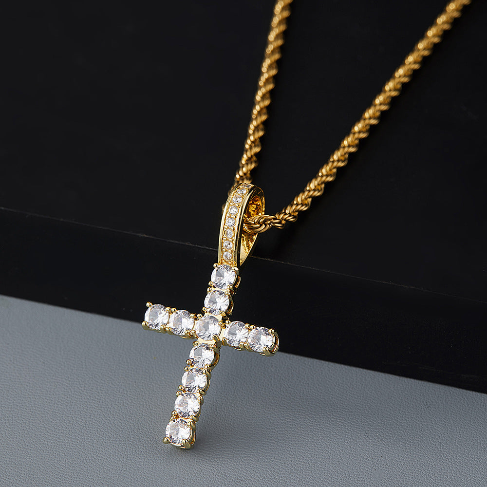 Versatile Premium Light Luxury Pendant  Hip-Pop Cross Necklace - Eternelle.shop