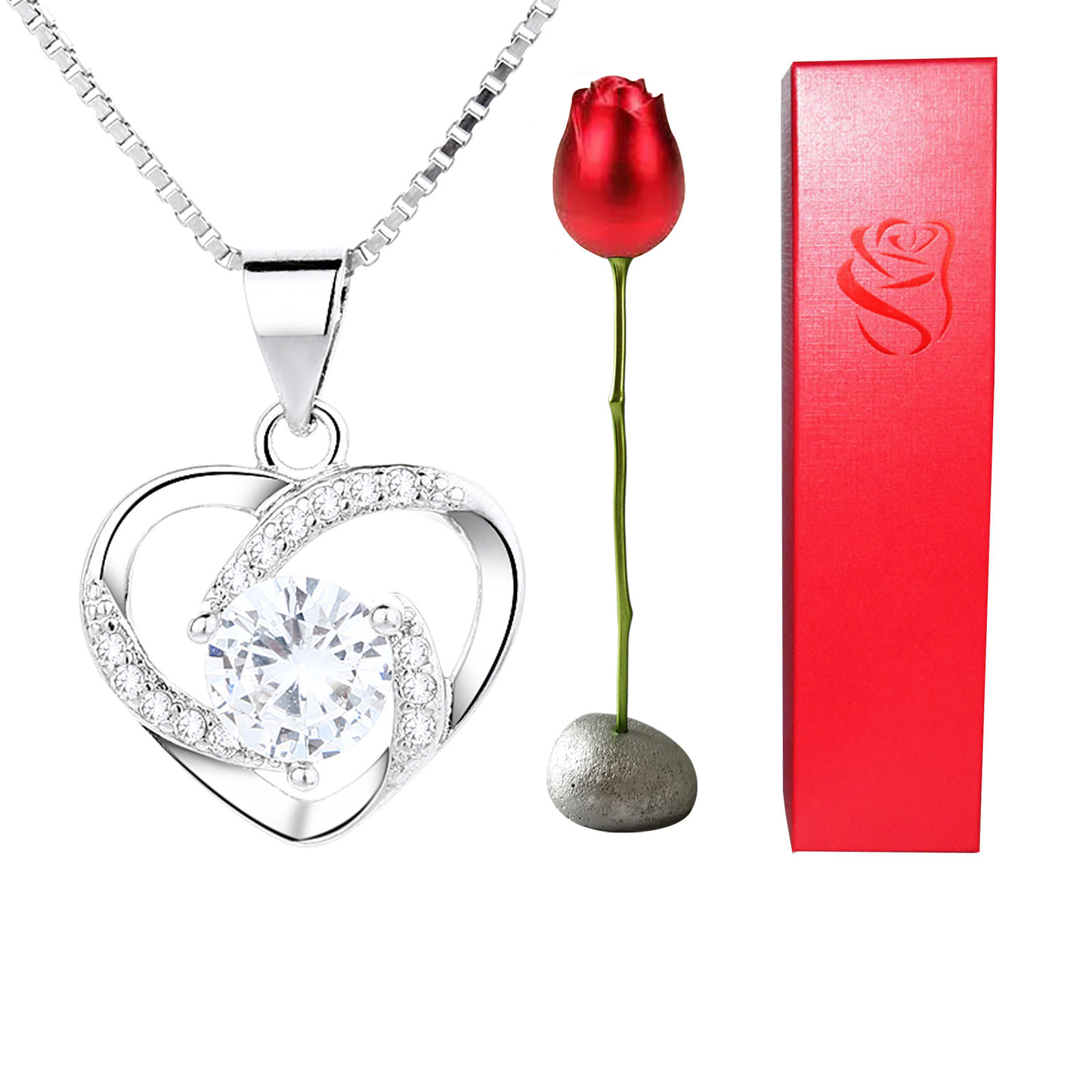 Rose Heart Necklace-Special Gifts For Her - Eternelle.shop