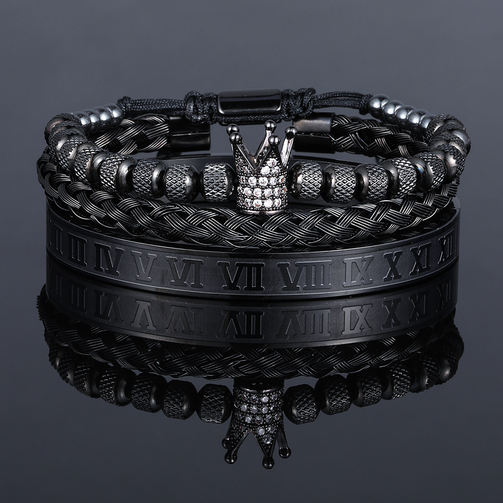 To My Man - Straighten Your Crown" Luxury Bracelet Gift Set - Eternelle.shop