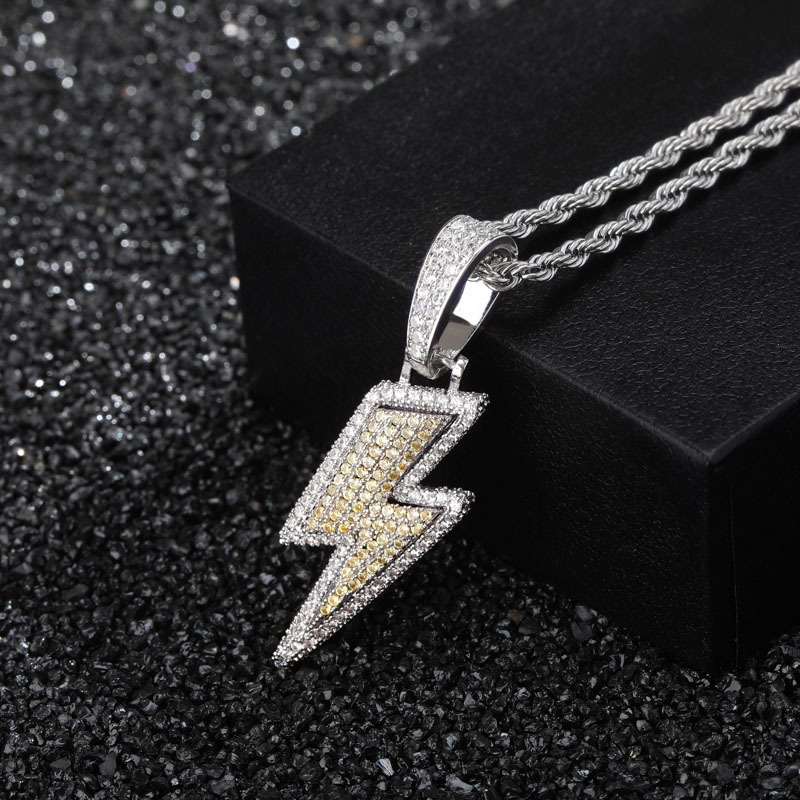 Explosive Lightning Pendant Zirconia Personalized Hip Hop Hipster Necklace - Eternelle.shop