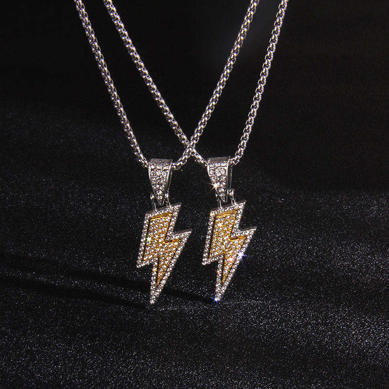 Explosive Lightning Pendant Zirconia Personalized Hip Hop Hipster Necklace - Eternelle.shop