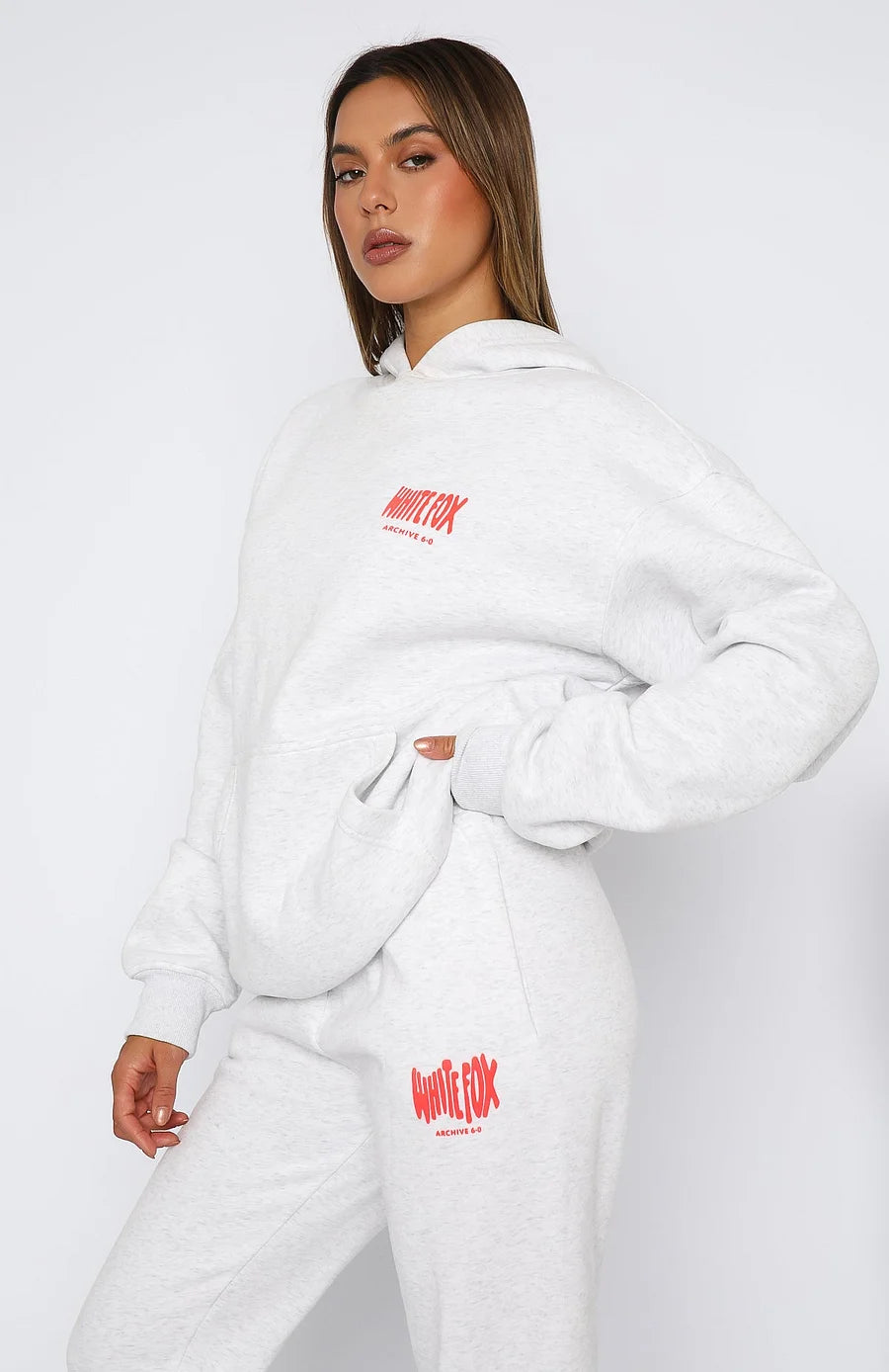 High Quality White fox-Archive 6.0 Oversized Hoodie and Sweatpants - Eternelle.shop