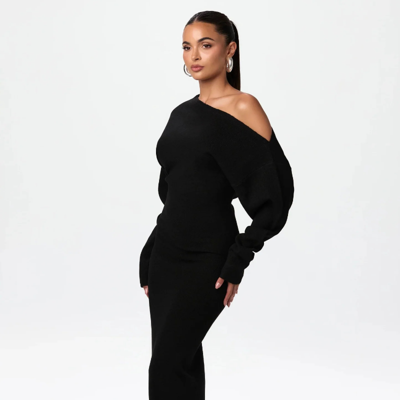 Drop-Shoulder Sweater Dress