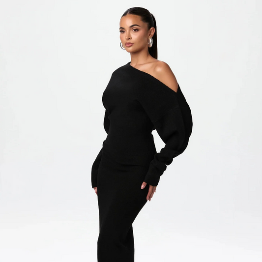 Drop-Shoulder Sweater Dress