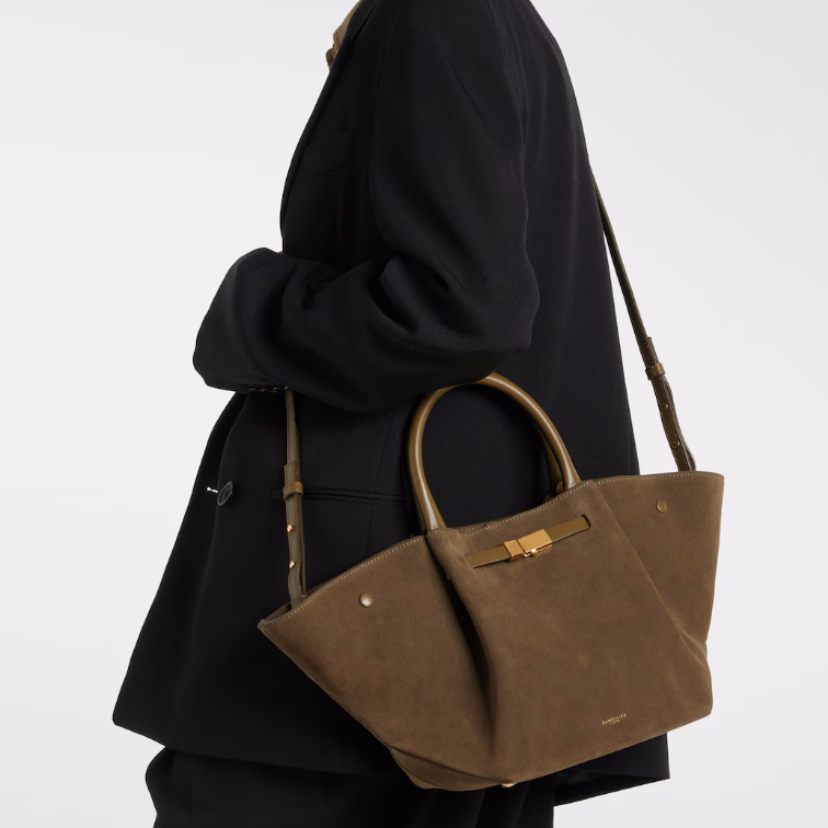 Midi New York suede tote bag - Eternelle.shop