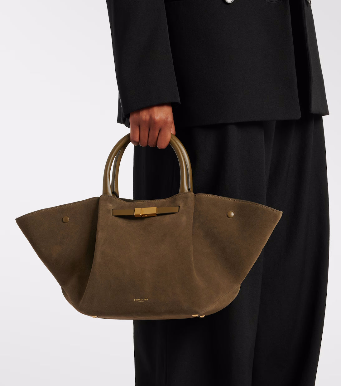 Midi New York suede tote bag - Eternelle.shop