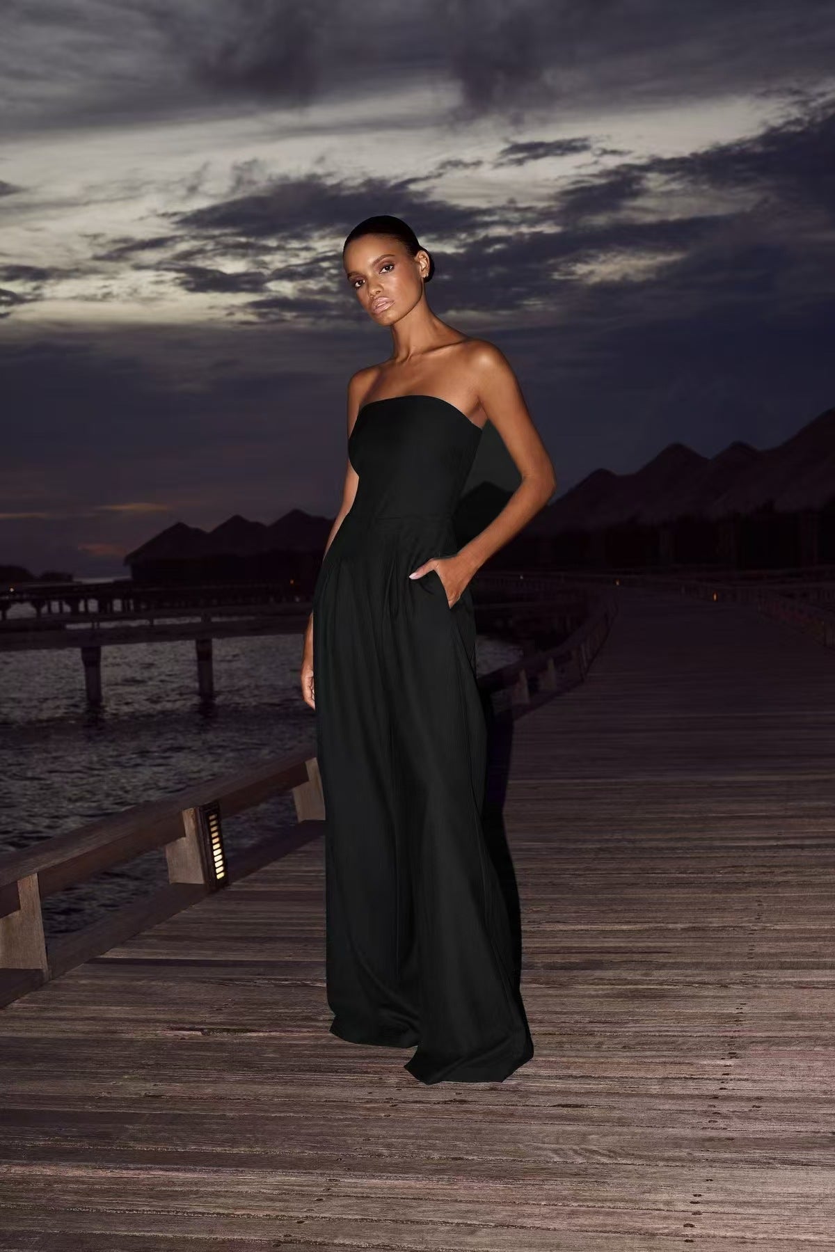 Women's Pocket Strapless Jumpsuit