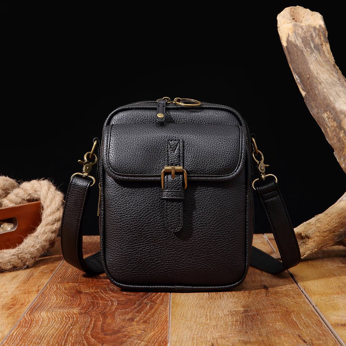 Multifunction Vintage Double Layer Large Capacity Messenger Bag - Eternelle.shop