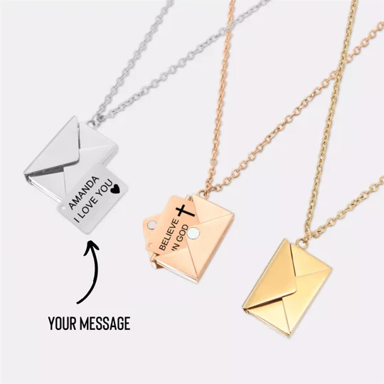 Custom Love Letter Envelope Necklace - Eternelle.shop