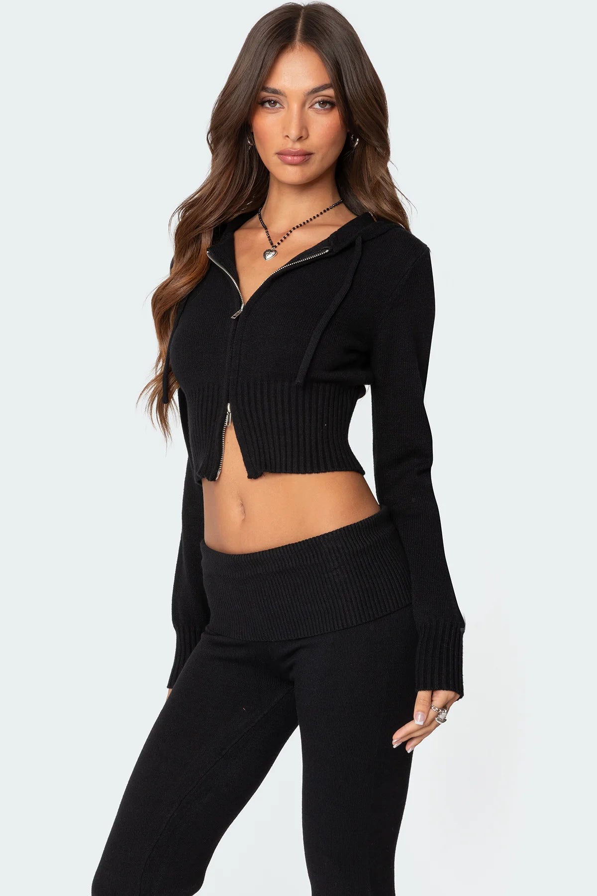 Knit Hoodie （With Pants）