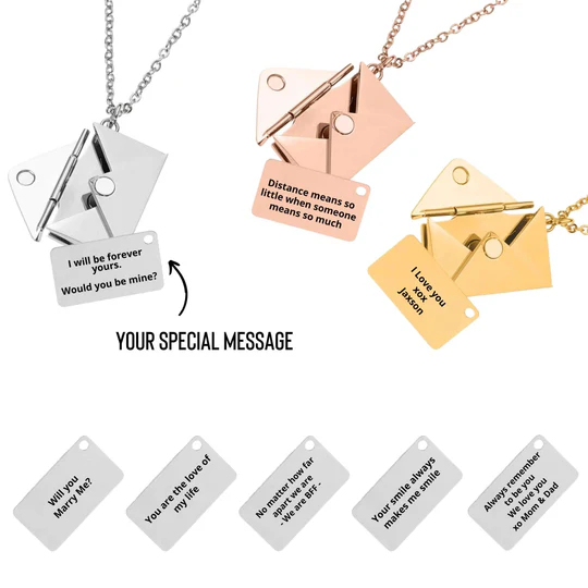 Custom Love Letter Envelope Necklace - Eternelle.shop