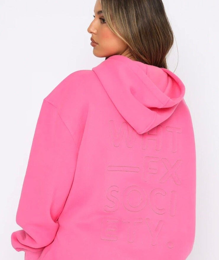 White Fox Boutique Right On The Line Hoodie-PINK