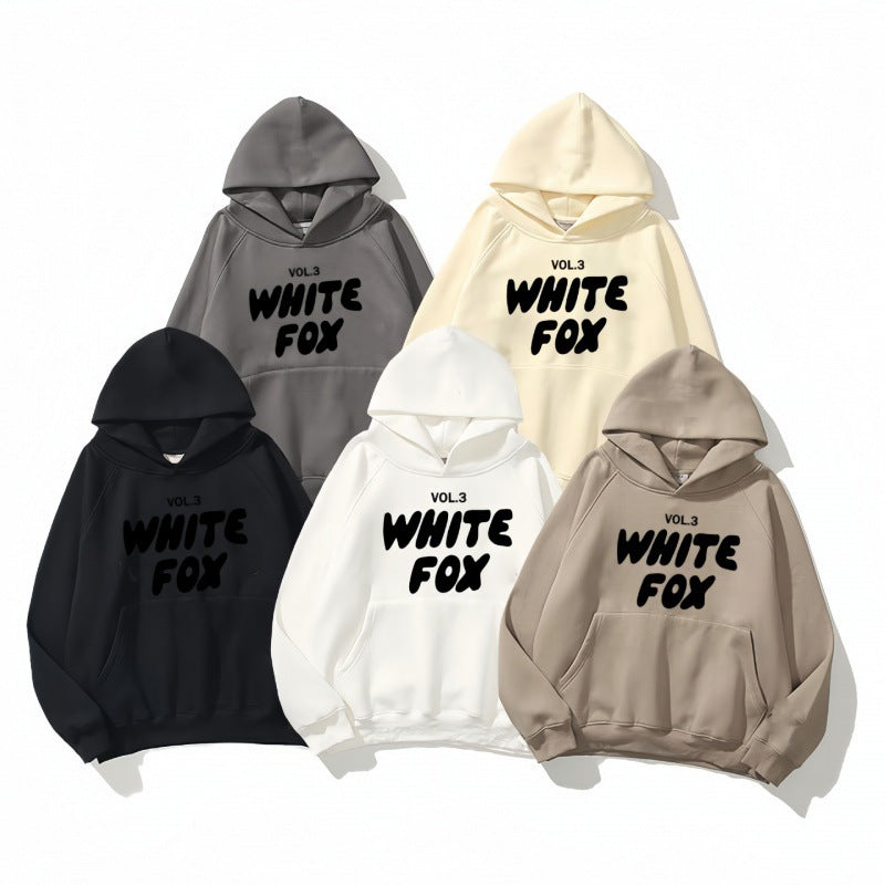 White Fox Unisex Hoodie Loose Fitting Hoodie - Eternelle.shop