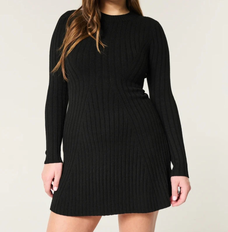 Elegant Knitted O-Neck Sweater Dress