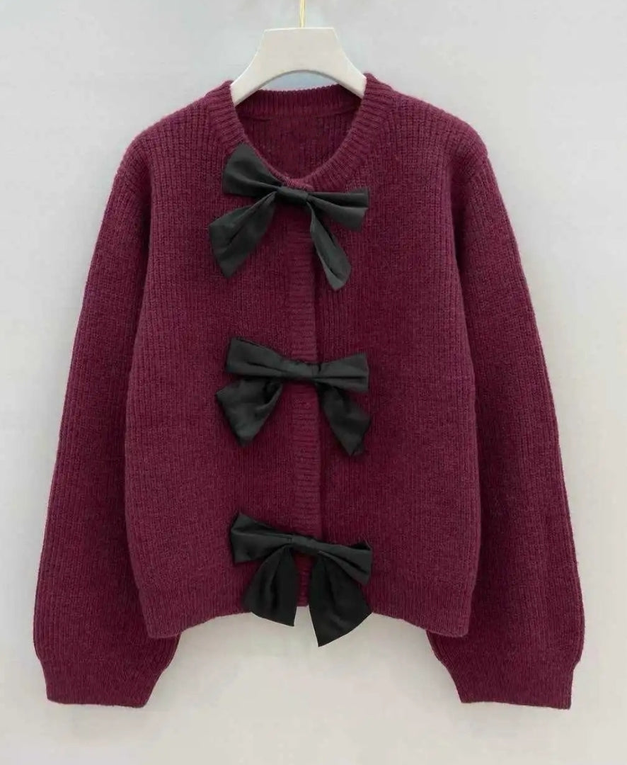 Knitted Bow Cardigan