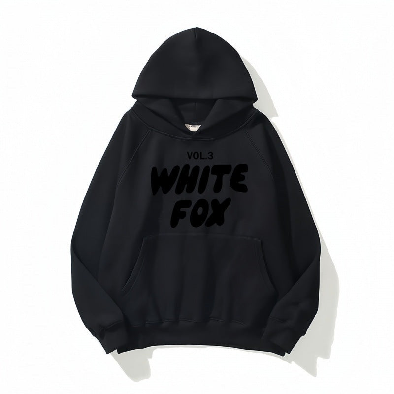 White Fox Unisex Hoodie Loose Fitting Hoodie - Eternelle.shop