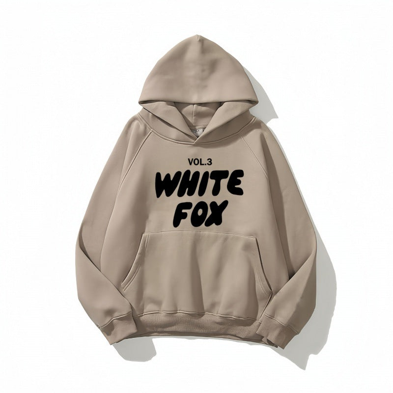 White Fox Unisex Hoodie Loose Fitting Hoodie - Eternelle.shop