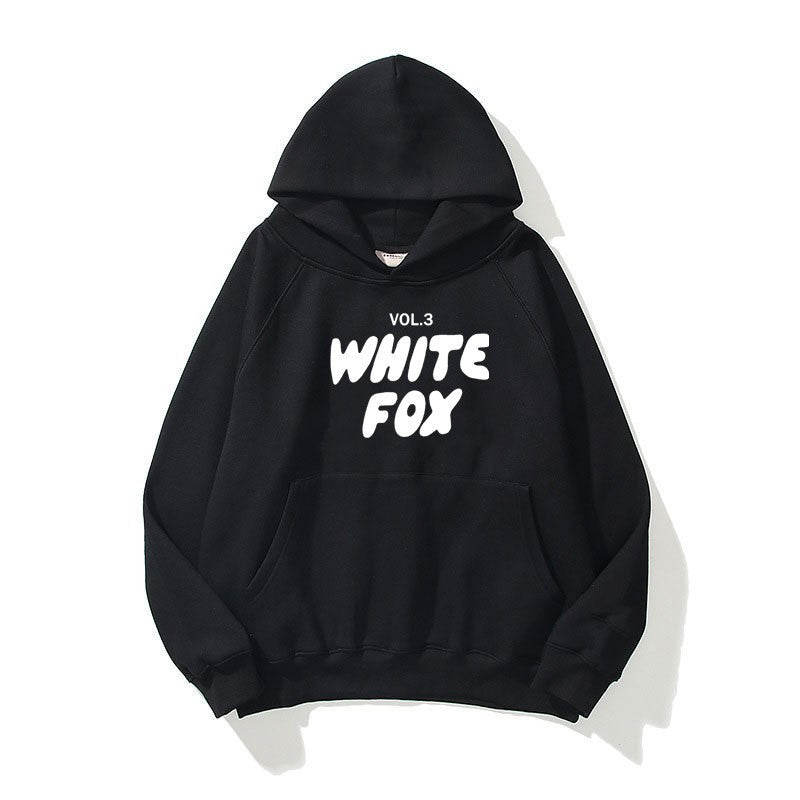 White Fox Unisex Hoodie Loose Fitting Hoodie - Eternelle.shop