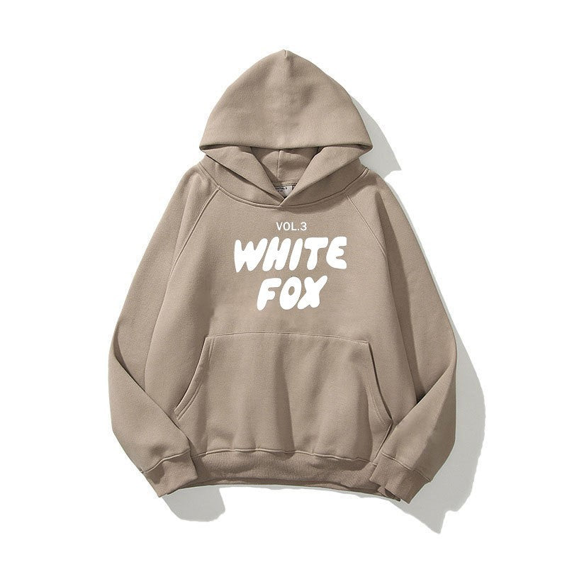 White Fox Unisex Hoodie Loose Fitting Hoodie - Eternelle.shop